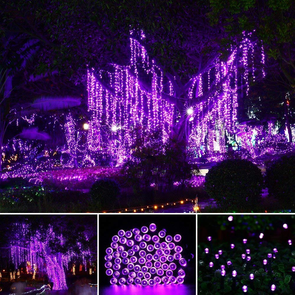 Christmas String Lights Purple Indoor - 220 LEDs 82ft/25m Memory Function 8 Modes End-to-End Plug in Outdoor Waterproof Decorative Inside/Outside Fairy Twinkle Xmas Tree Light for Halloween/Patio/Home