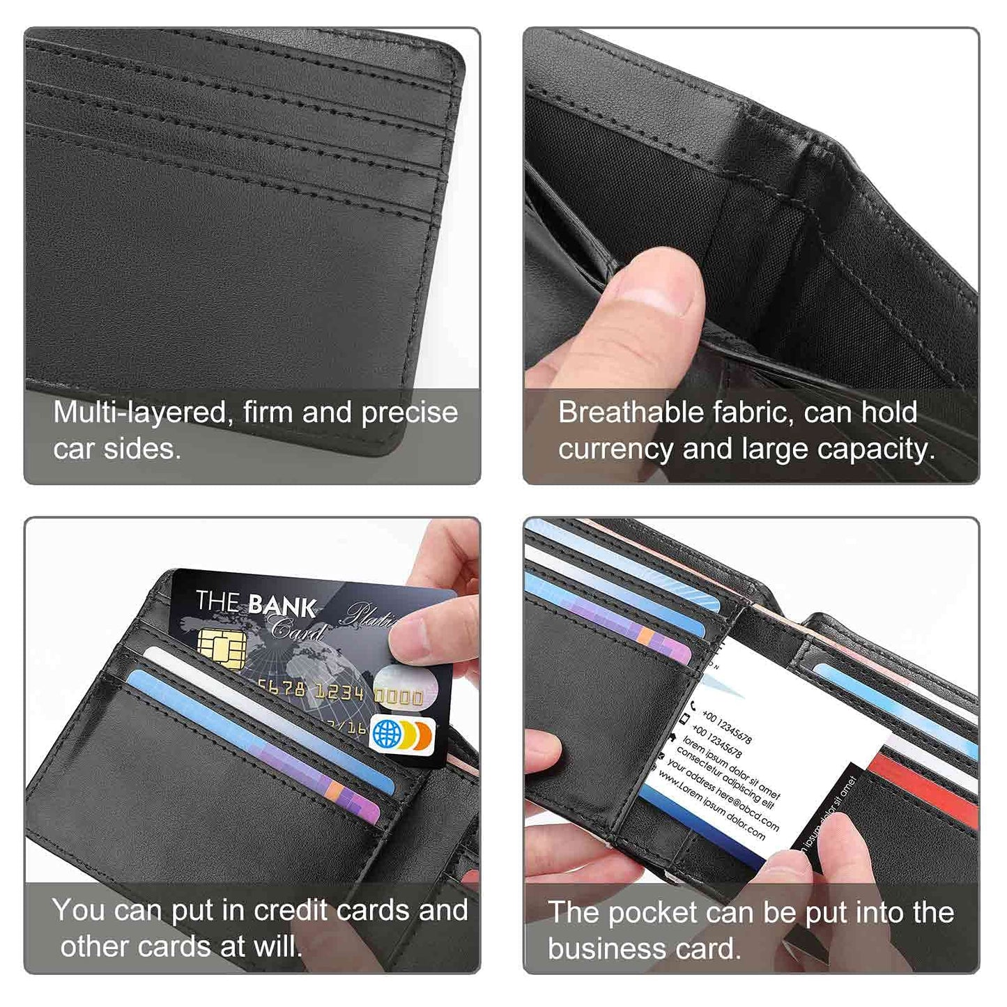 AGJFHNGBI Palette Paintbrushes Leather Wallet for Men Women, Slim Bifold Card Holder Wallet with 8 Card Slots, Minimalist Pocket Wallet for Travel Shopping