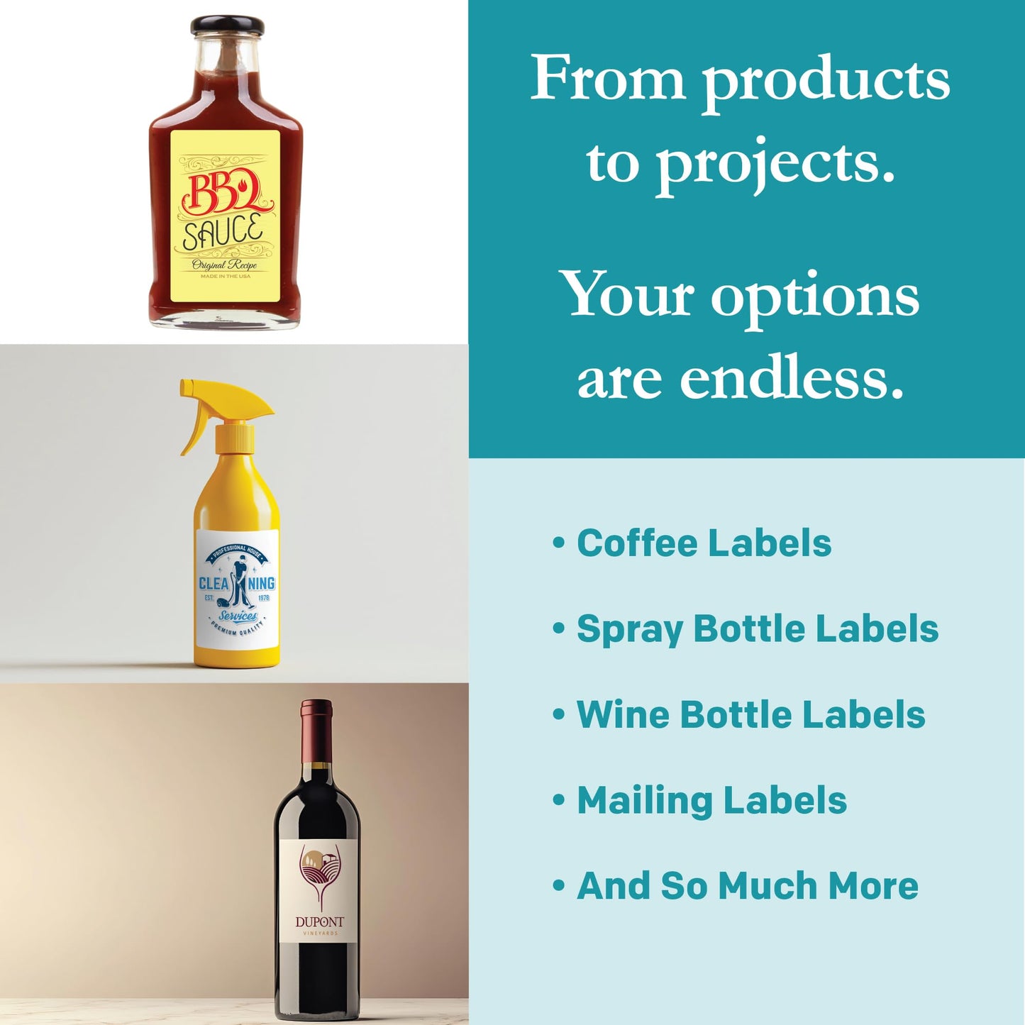 Premium Label Supply White Sticker Labels – 3" x 5" – Laser/Inkjet Compatible – (4 per Sheet), 25 Sheets – 100 Total Adhesive Labels