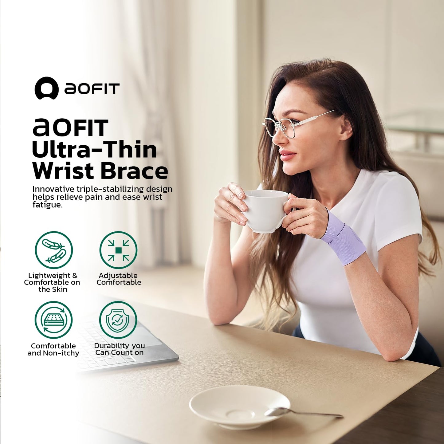 Adjustable Wrist Brace for Pain Relief, Carpal Tunnel & Tendonitis Support – Ergonomic Compression, Breathable & Anti-Slip Design, Fits Left & Right Hand, Ideal for Sports, Gaming & Office Use 2pcs