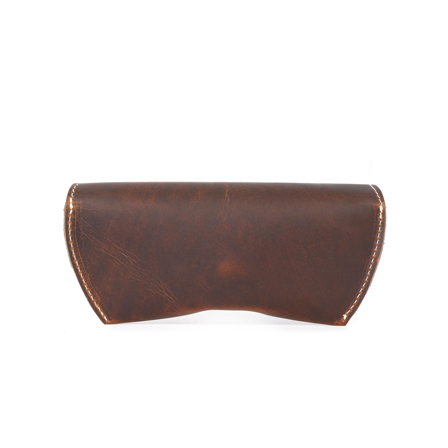 Genuine Leather Sunglass Cases, Portable - Slim Eyeglass, Glasses Holder for Men & Women with Button-Closure Sunglass Organizer for Travel & Outdoor (Brown)