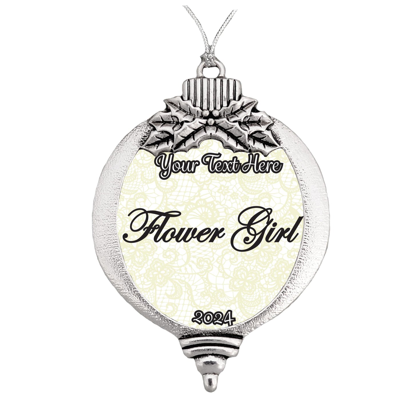 Flower Girl Bridal Gift Christmas Ornament Snowman Snowflake Bulb Snowman Snowflake Bulb Choose Your Text (Bulb)