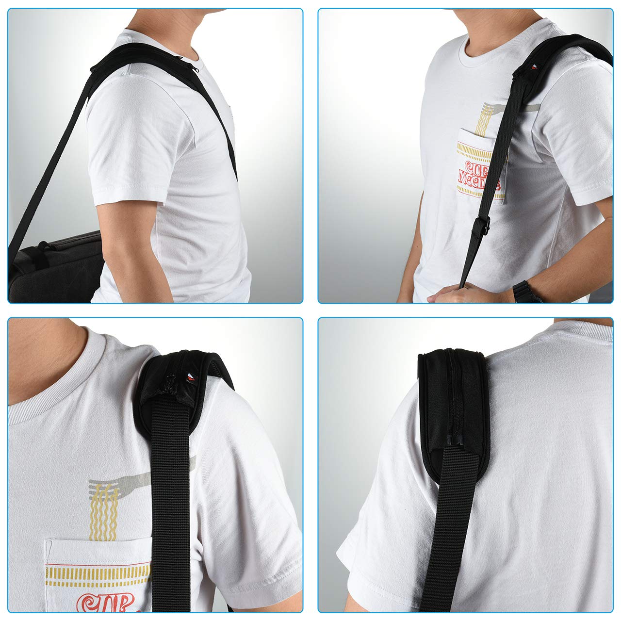 TXEsign Replacement Shoulder Pad for Bags, Laptop Case with Zipper Closure Laptop Shoulder Bag Strap Pad -Large