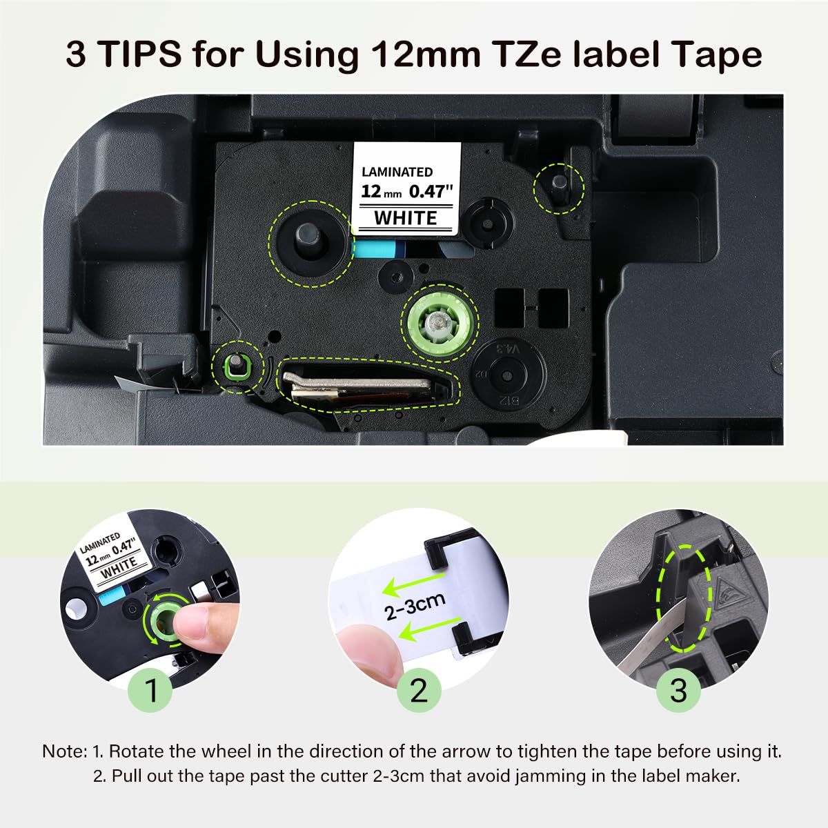 Label KINGDOM Aze-231 Refill Compatible with Brothr p Touch tze laminatied Label Maker Tape 12mm 1/2"(0.47") for ptouch Printer PTD210 PTD220 PTH110, 10 Pack