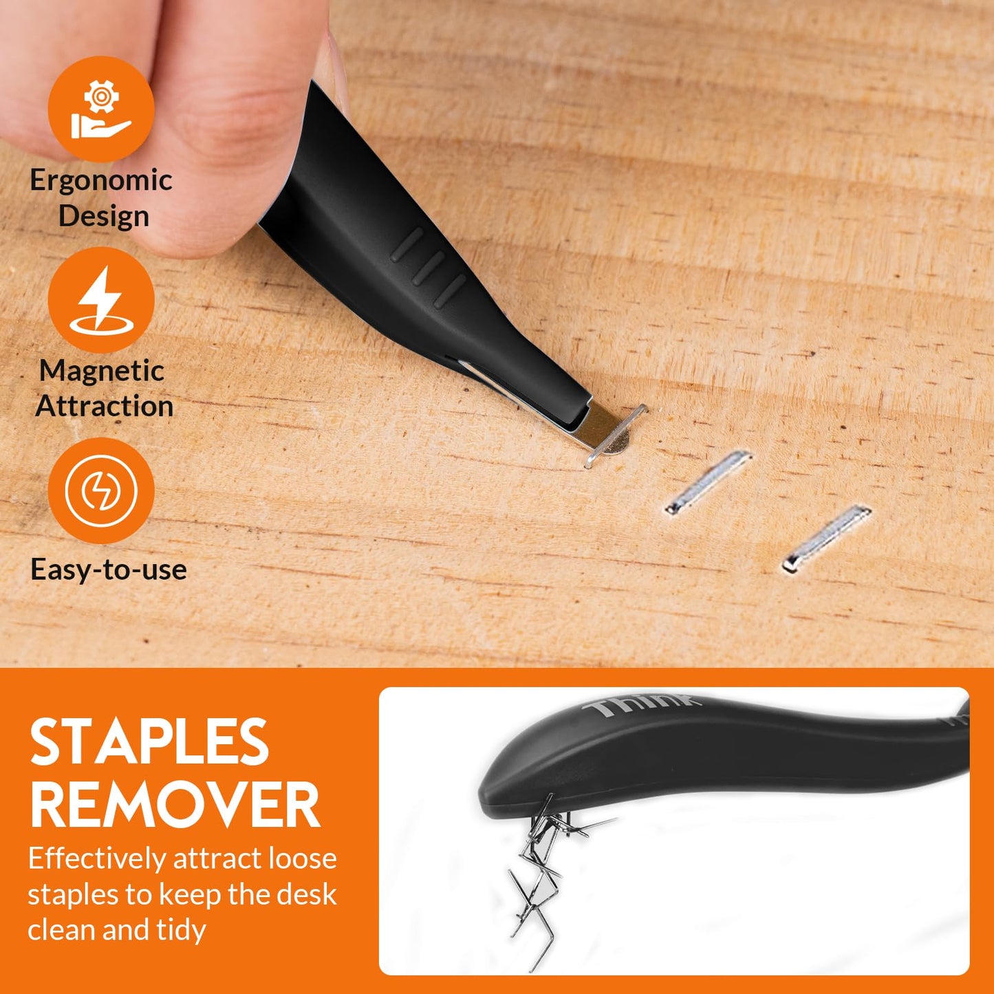 THINKWORK Light Duty Staple Gun - Upholstery Staple Gun for Wood with 1600pcs JT21 Staples 1/4", 5/16", 3/8" and Staple Remover, Fabric Stapler Gun for Crafts, Home Use, Wall, DIY, Lights Decoration