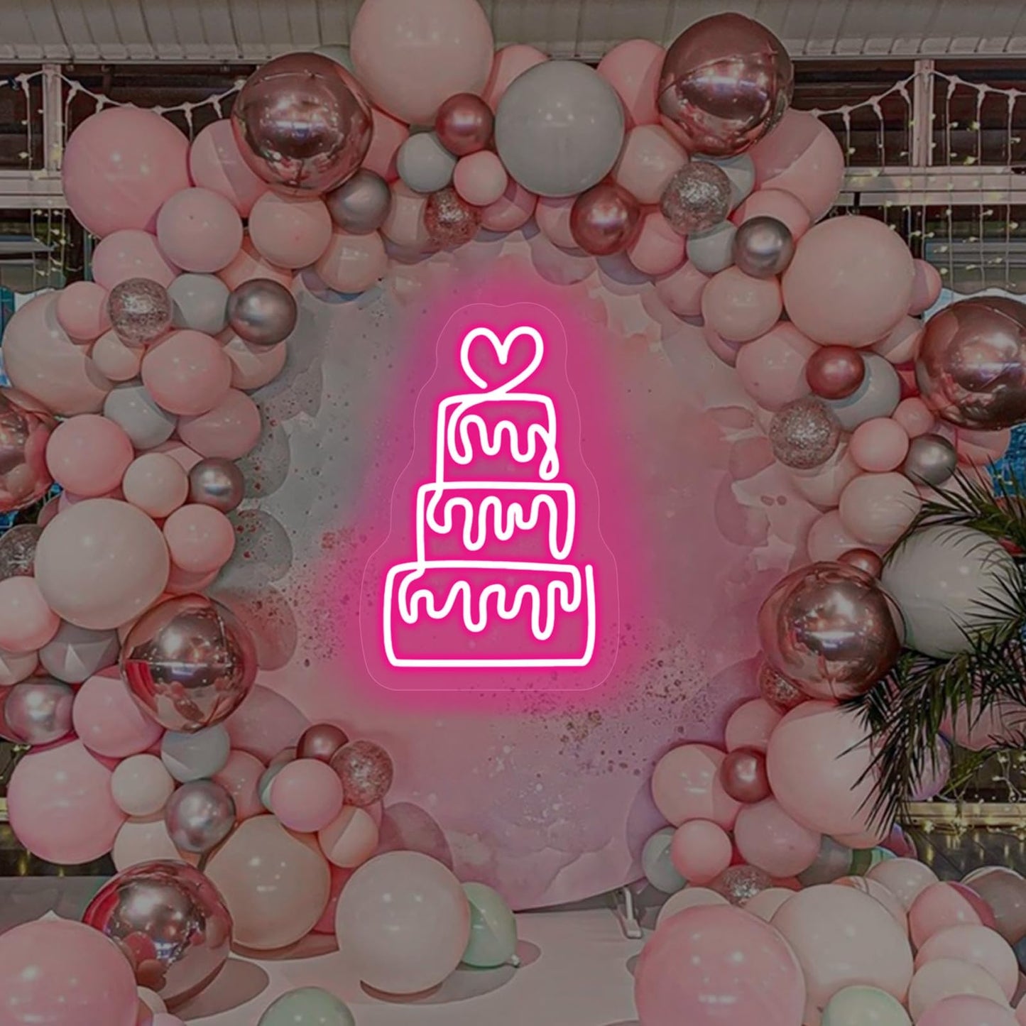Birthday Cake Neon Sign for Wall Decor LED Dimmable Acrylic Neon Light up Birthday Party Sign Banner Handmade Wall Art Lights for Food Shop shops Christmas Birthday Party Gift,