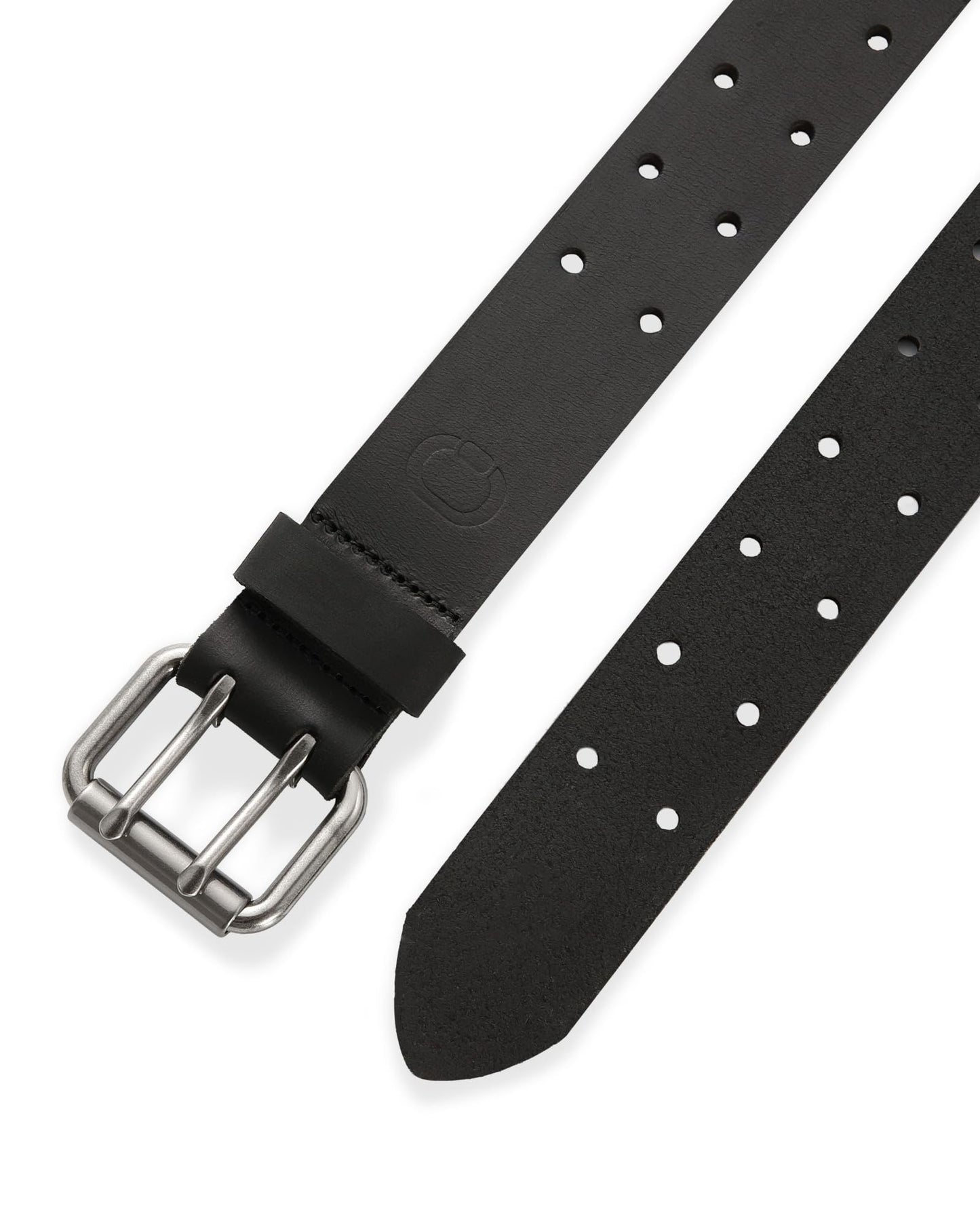 CHAOREN Work Belts for Men Heavy Duty - 1.5" Full Grain Leather Belt Casual - Fully Adjustable, Double Prong (Black)