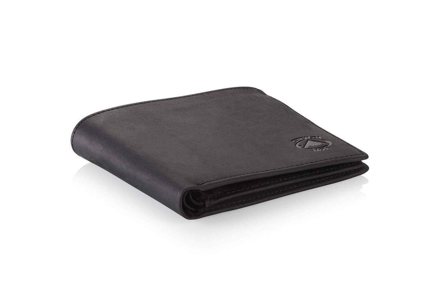 Stealth Mode Leather Bifold Wallet for Men With ID Window and RFID Blocking