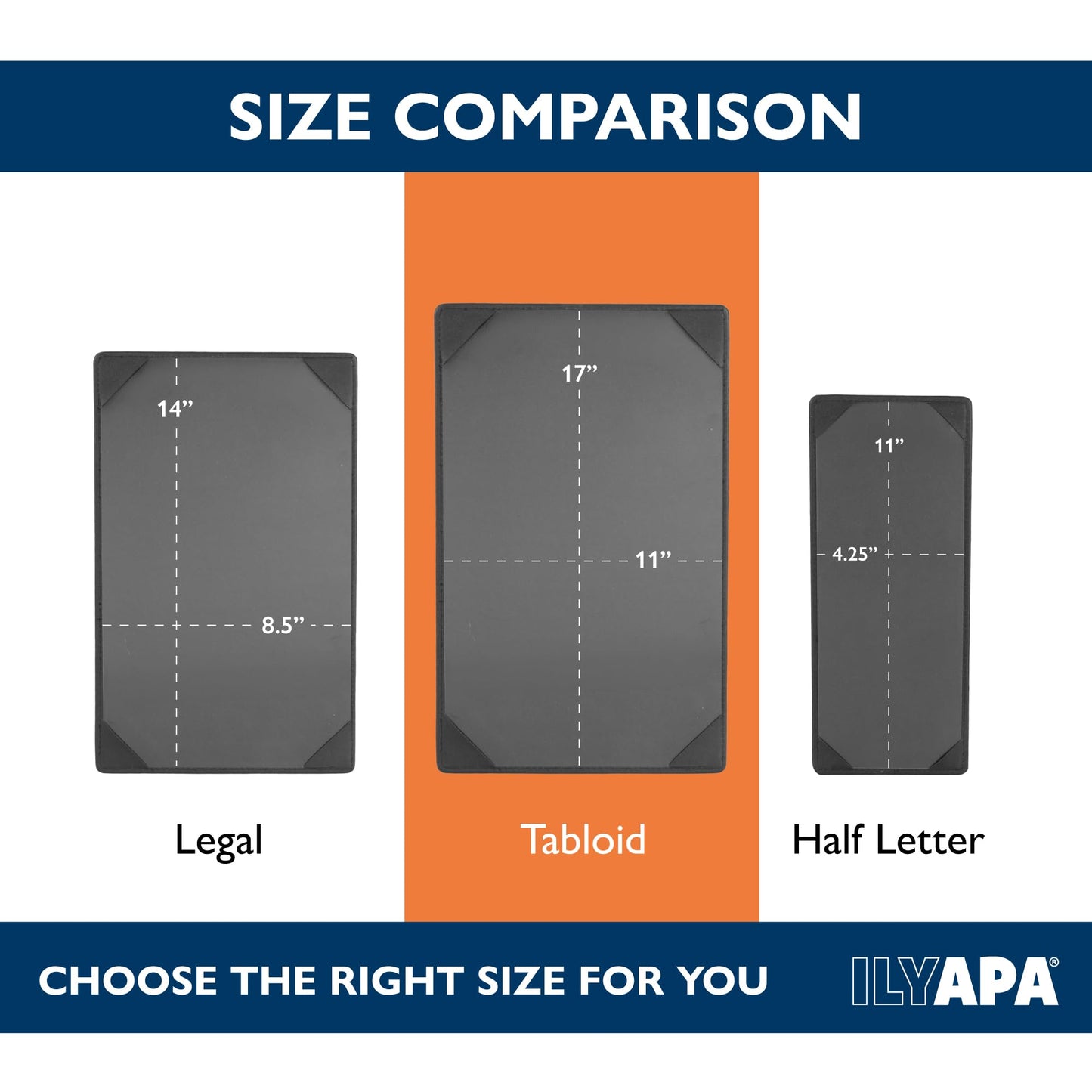Ilyapa 10 Pack Restaurant Menu Covers 11 x 17 - Vinyl Leather Menu Holder, Single Sided Book with Corner Sleeves for Display of Wedding Menus, Weekly Kitchen Specials & Bar Drinks for Table Top