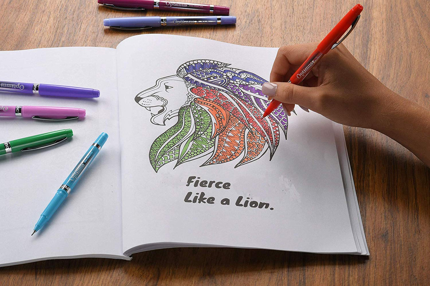 OPTIMUS 24-Color 0.7mm Felt Tip Pens - No Bleed, For Writing, Drawing, Journaling
