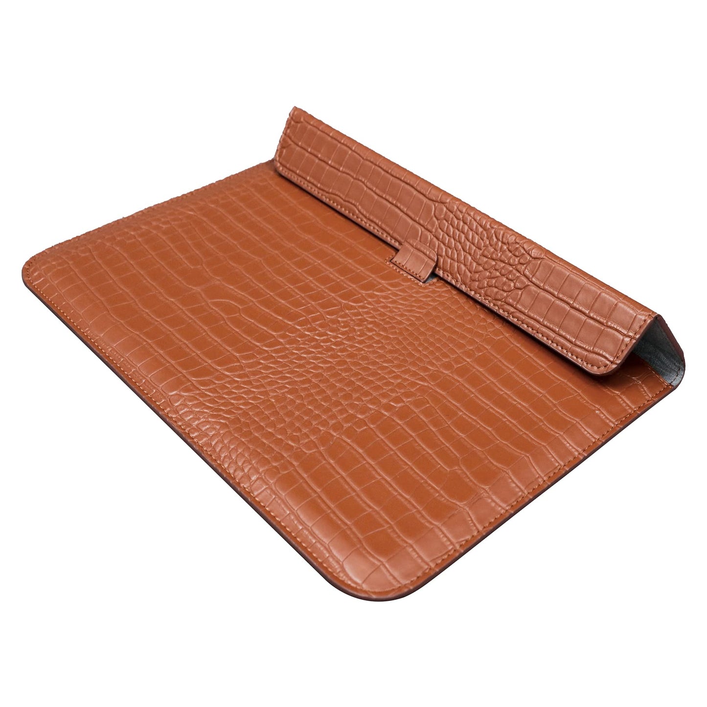 Seanai Protective Slim Portable Laptop Sleeve 13-13.6 Inch Crocodile PU Leather Case for MacBook Neo 13 A18 Pro A3404 Air 13 Pro 13 M5 A3449 M4 A3240 M3 M2 M1, for HP Dell Microsoft Notebook, Brown