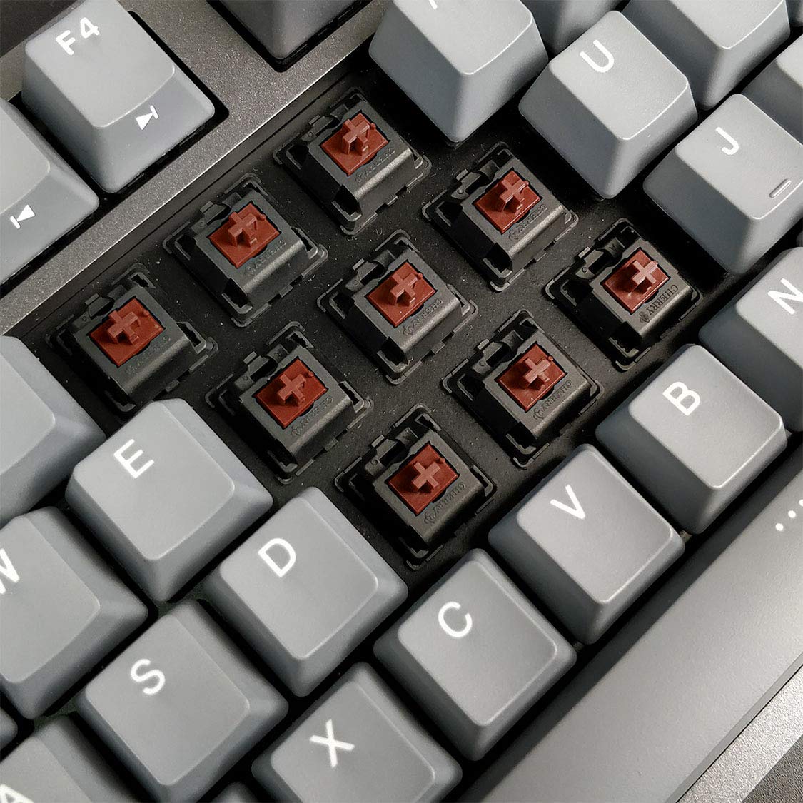DURGOD Heavy Duty Mechanical Keyboard with Cherry MX Brown Switches N-Key Rollover 104 Keys(PBT Keycaps) Type C Interface for Gamer/Typists/Office/Home (Space Grey,ANSI/US)