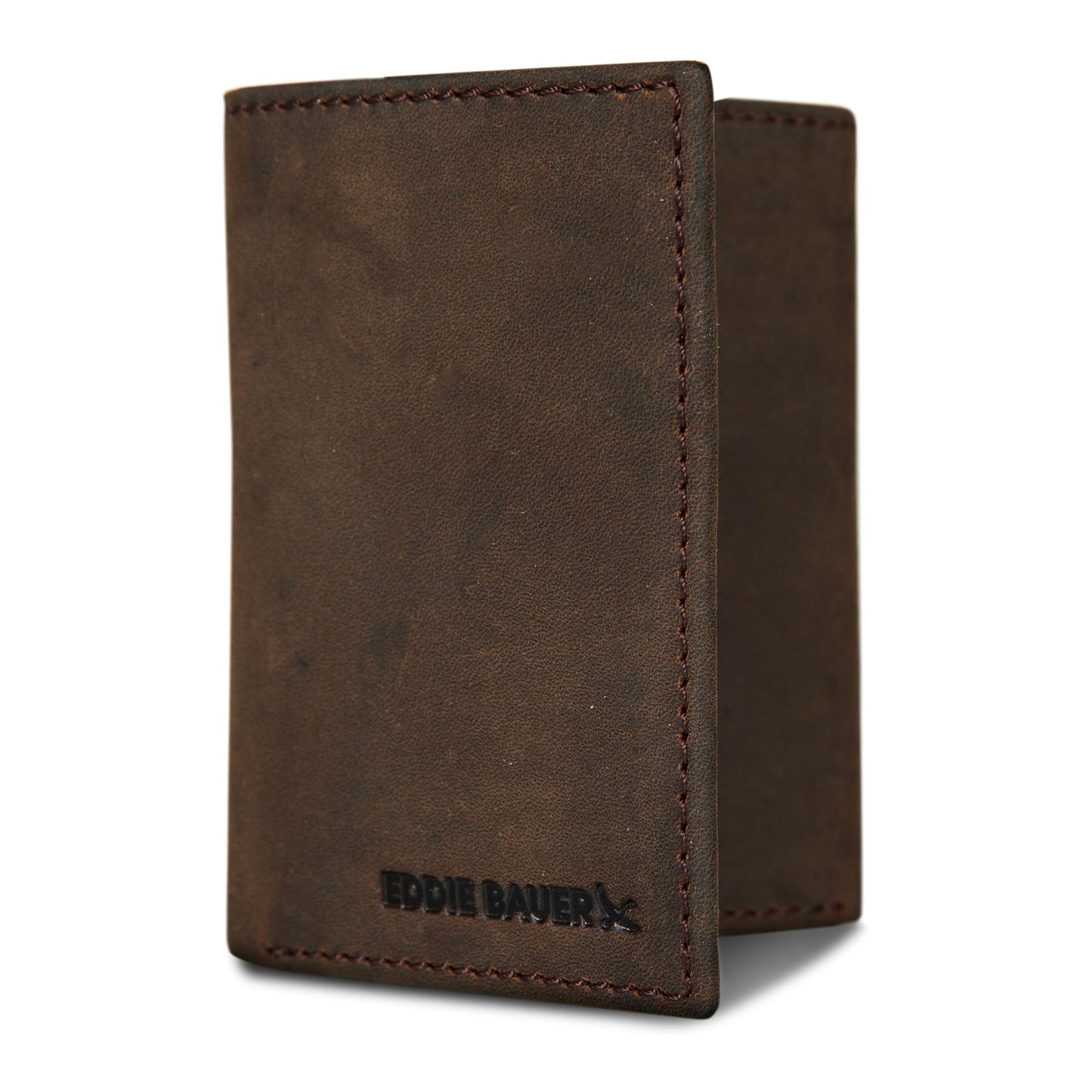 Eddie Bauer Men Signature Trifold Wallet (Available in Ripstop Nylon, Cotton Canvas, or Leather), Tan, One Size