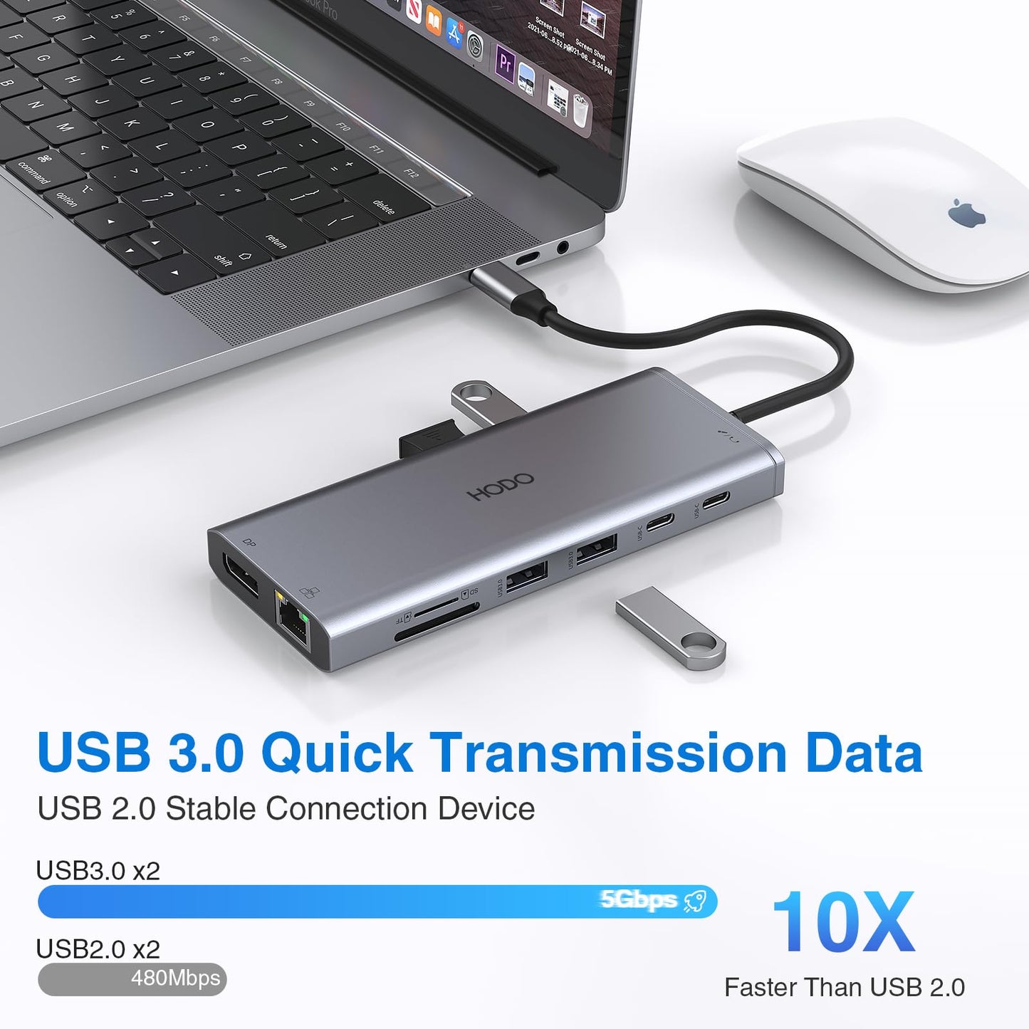 USB C Docking Station Dual Monitor HDMI for Dell HP, Laptop Docking Station 3 Monitors Triple Display USB C Hub Dock to 2 HDMI 4K,DP,Ethernet,6 USB,PD,SD/TF, Audio, USB C Adapter 14 in 1 for Lenovo