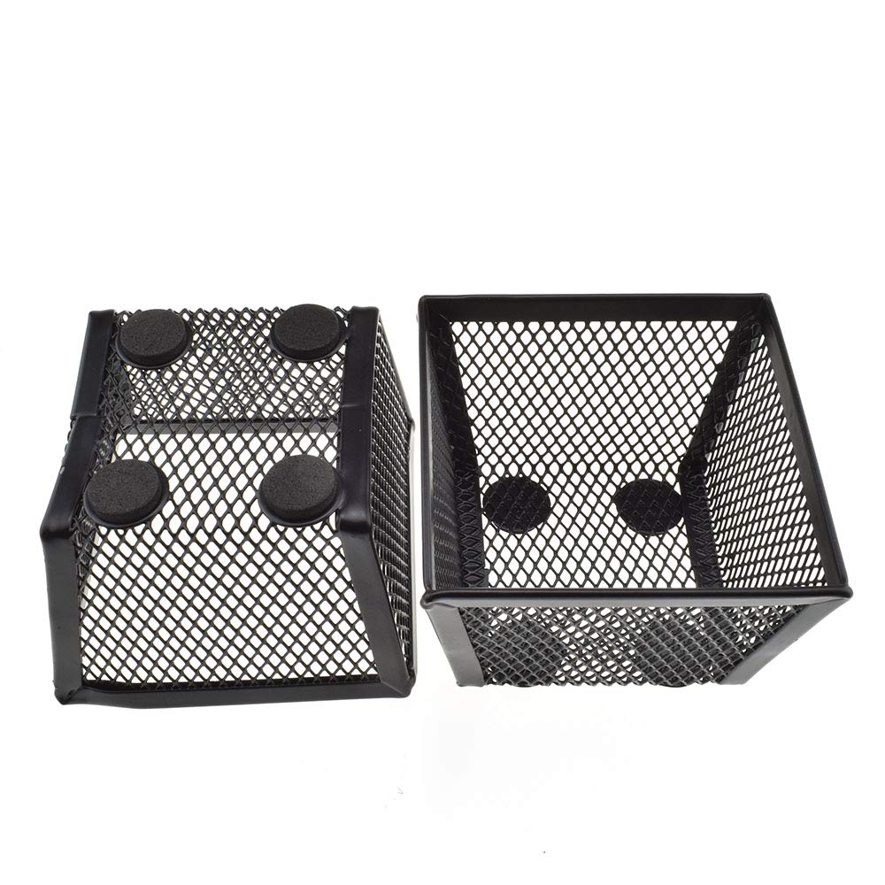 HAHIYO Stackable Paper Clip Mesh Holder cup 2.2" Height 2 Pack Black Sturdy PaperClip Holder Container for Desk Drawer Organizer Collection for Home Office School Soft Foam Feet No Sharp Edges