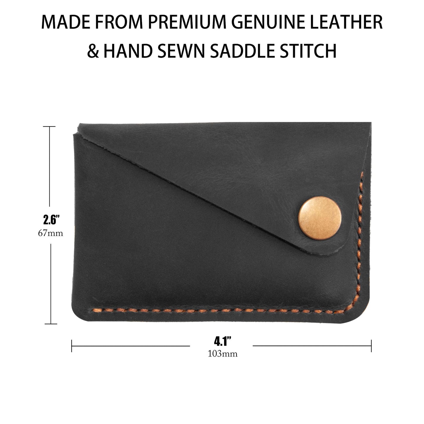 Turbosnail Leather Card Holder, Credit Card Wallet, Front Pocket Wallet, Slim Wallet, Cardholder Wallet, Credit Card Holder, Minimalist Wallet, Fathers Day Gift (Black)