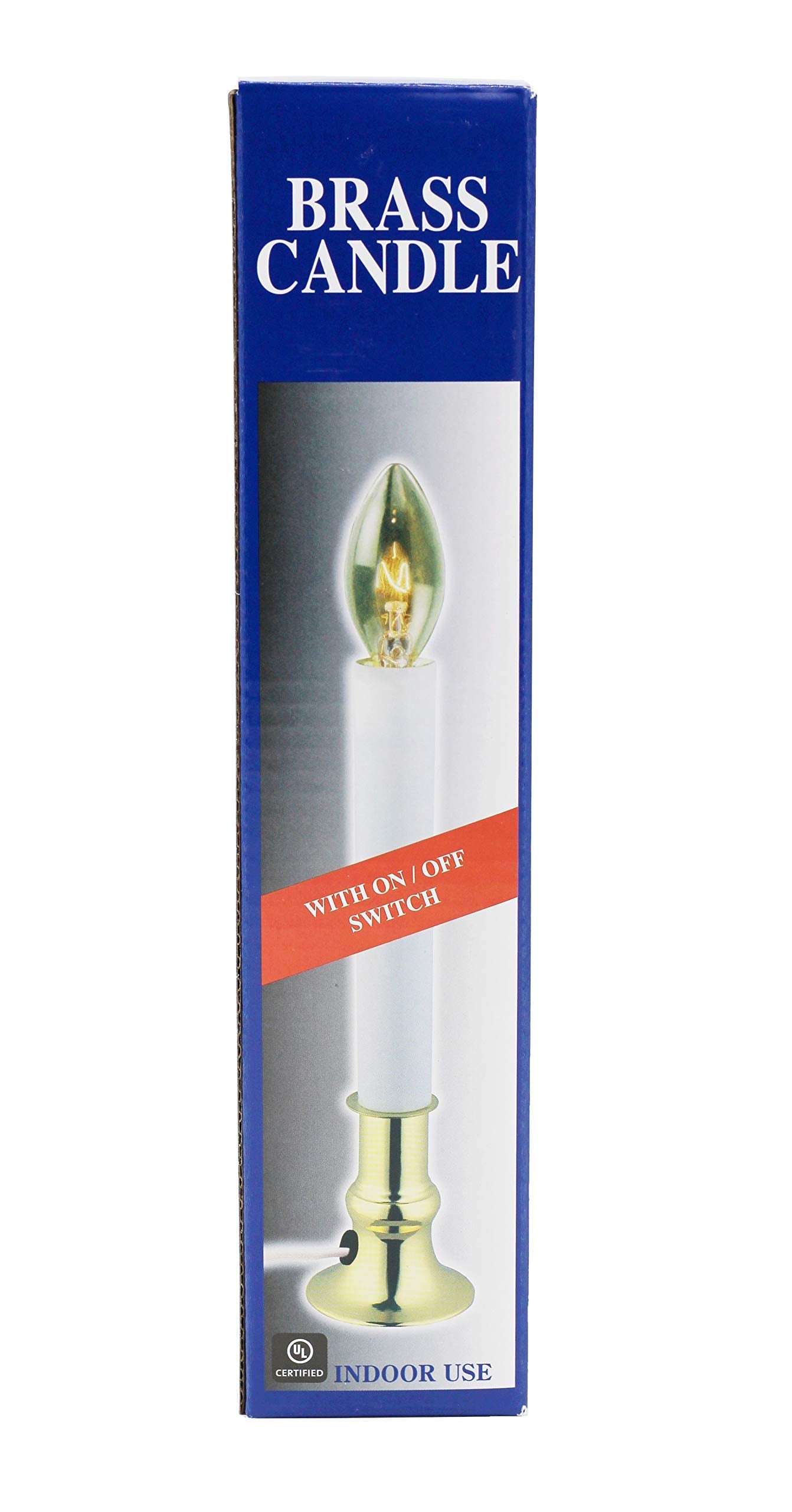 Creative Hobbies® Pack of 6 Electric Window Candle with On/Off Switch, Incandescent Light Bulb, Brass Plated Base, Ready to Use (Original)