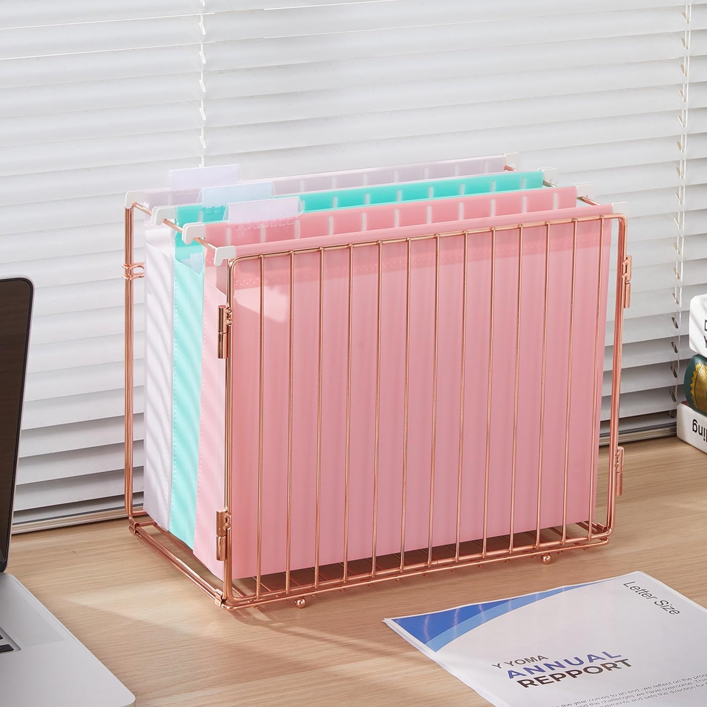 Y YOMA Extra Capacity Plastic Hanging File Folders Letter Size, 12 Pack, 2" Expansion Heavy Duty Hanging Folders with Tabs for Filing Cabinet, Home and Office, Pastel Color