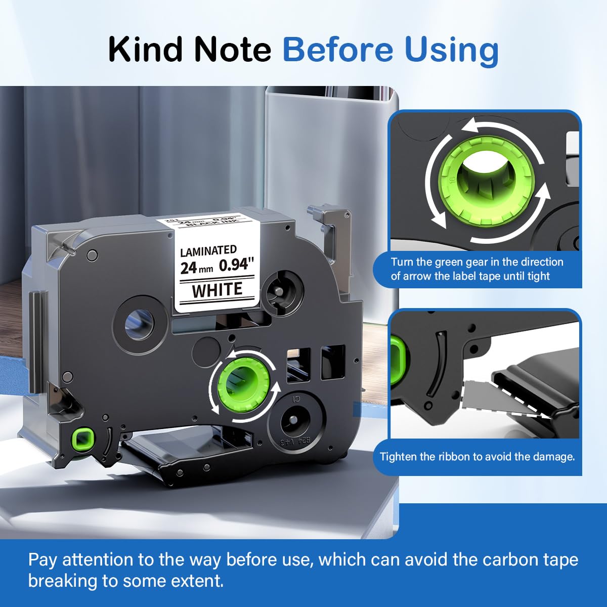 Labelife TZe-251 TZe TZ Tape 24mm 0.94 Compatible with Brother P Touch Label Maker Tape 24mm .94 Laminated White TZe251 TZ-251 1'' for Brother PT-D600 PT-D610BT PT-P710BT P700 P750W, 5-Pack