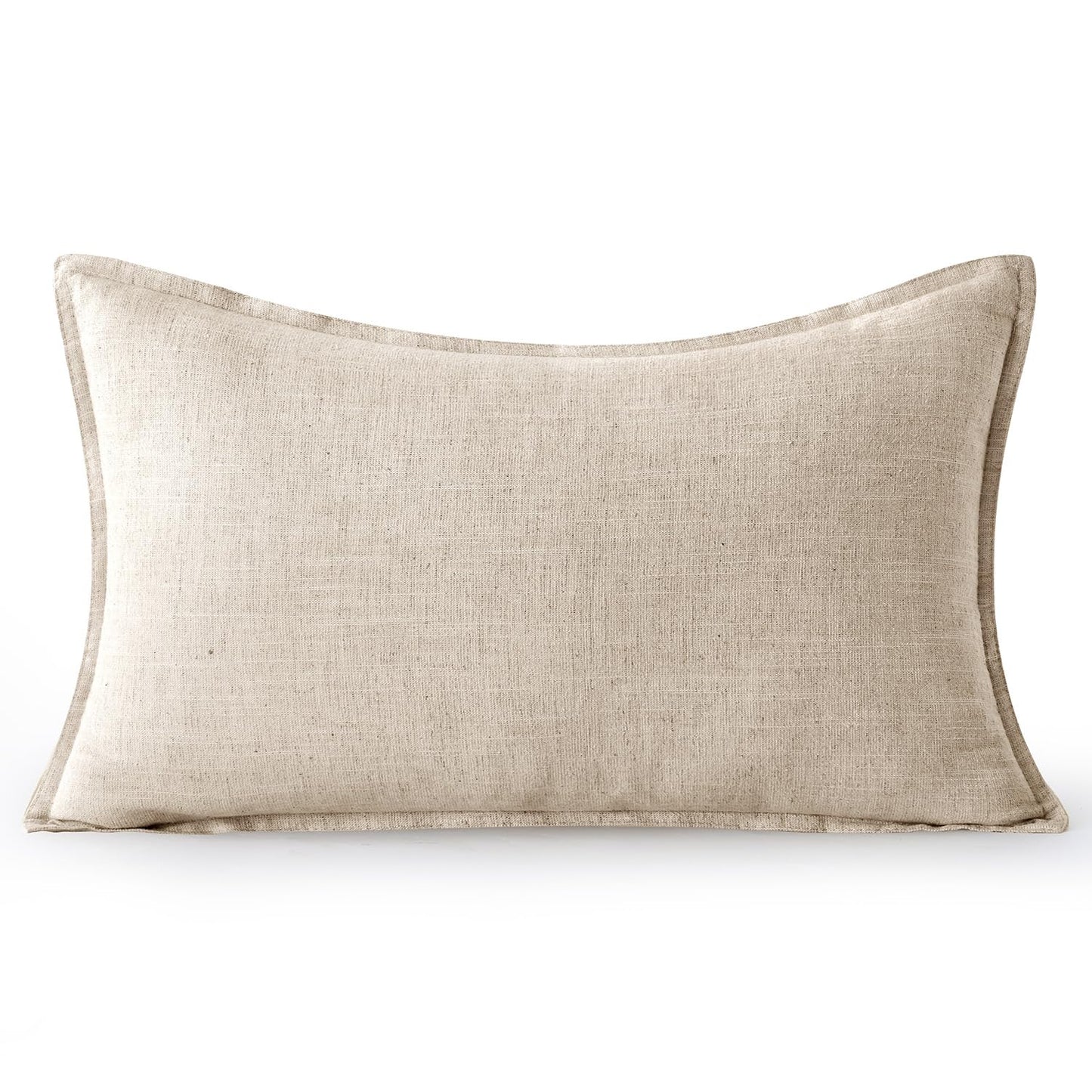 MIULEE Decorative Linen Lumbar Pillow Covers 12x20 Inch Natural Beige Boho Farmhouse Neutral Christmas Couch Throw Pillows for Bed Pack of 1 Accent Modern Pillowcase Sofa Livingroom Home Decor
