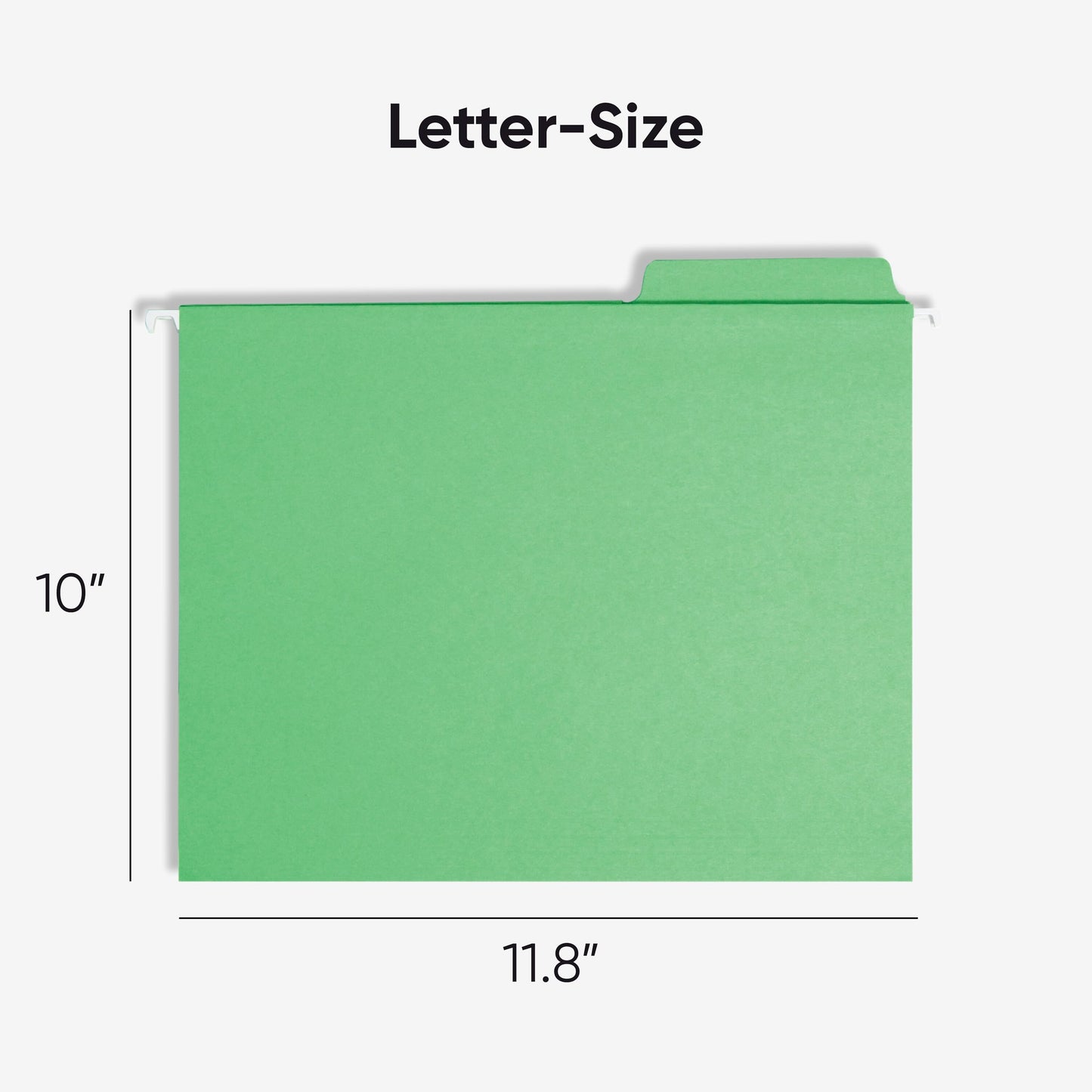 Smead FasTab Hanging File Folder, 1/3-Cut Built-in Tab, Letter Size, Green, 20 Count (64098)