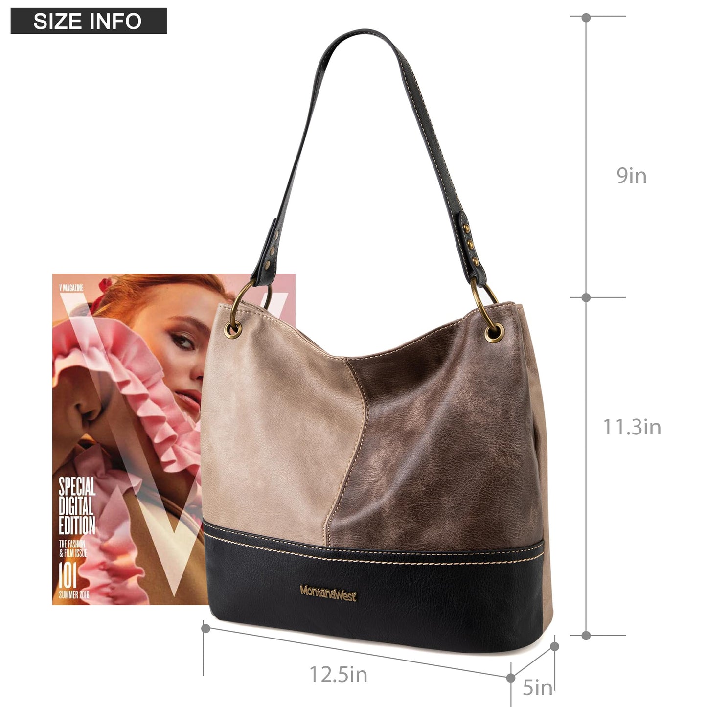 Montana West Purses for Women Shoulder Handbags Hobo Cossbody Bags PU Leather Tote for Gift Travel Casual Work MWC-HB-047F-TAN