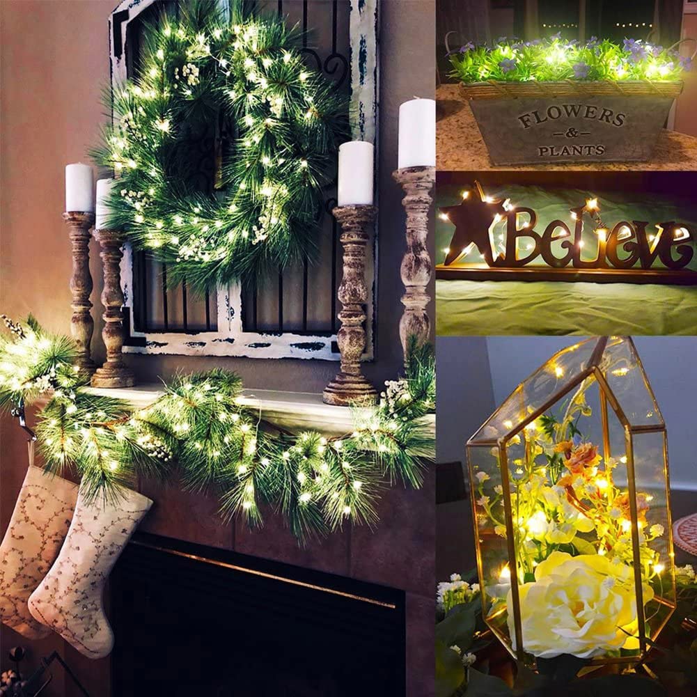 Rivokeer 12 Pack Fairy Lights Battery Operated String Lights,7FT 20LED Waterproof Silver Wire Christmas Lights Outdoor,Firefly Mini Lights for Bedroom Party Birthday Wedding Indoor Decorations.