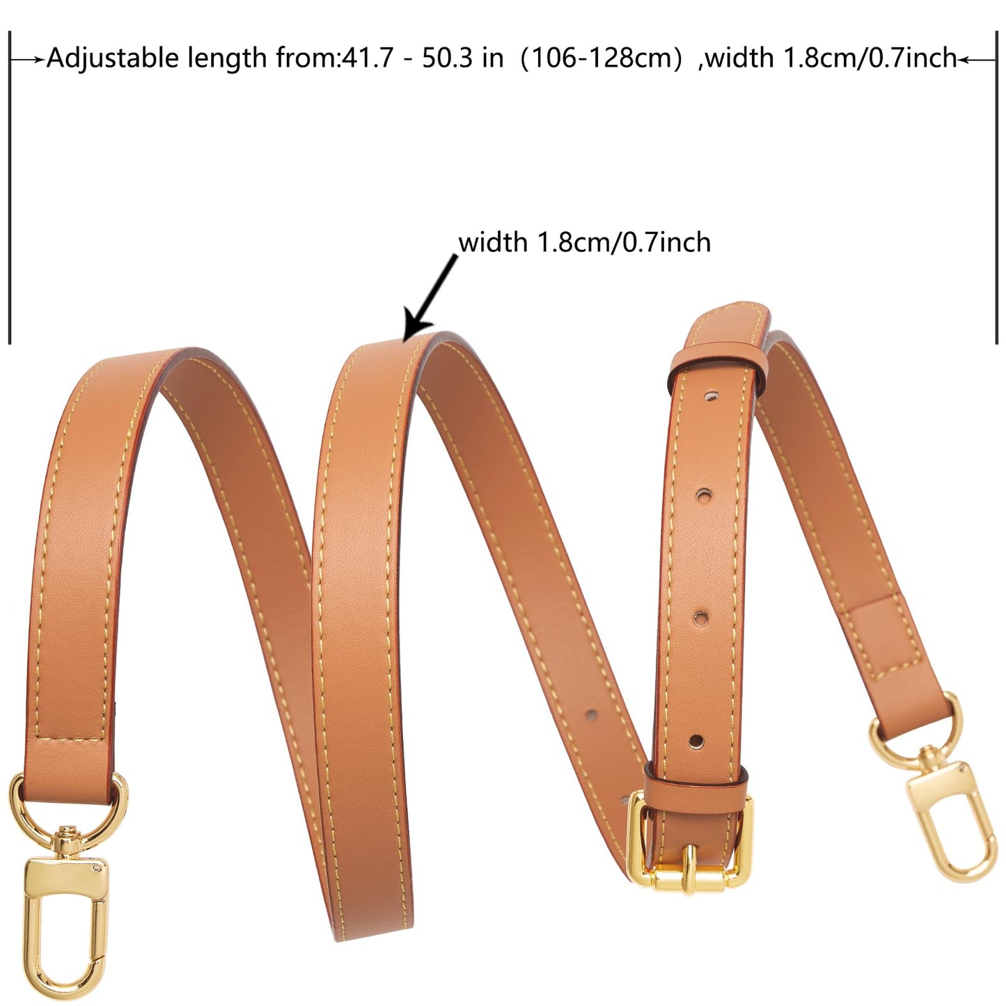 YAZHIMI Vachetta Leather purse strap Genuine Leather Adjustable Replacement Strap for Shoulder Bag Handbag Purse (Honey Pink-leather purse strap)
