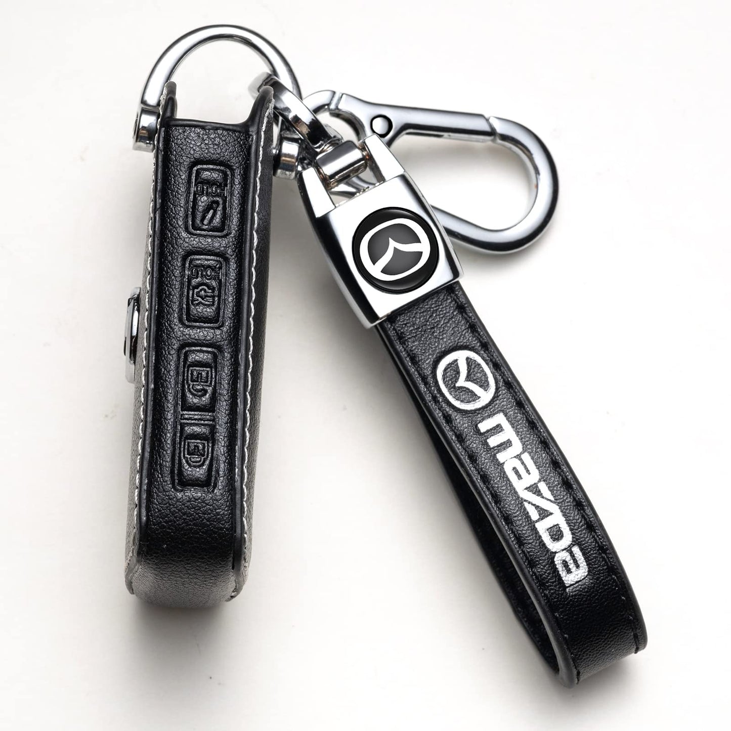 Daoquan Key case for Mazda,Key Fob Cover Leather Key Holder Remote Key Protection Case Suit for Mazda 6 CX-5 CX-30 CX-9 Mazda 3 Mazda 3 Hatchback 2019-2022 4 Buttons