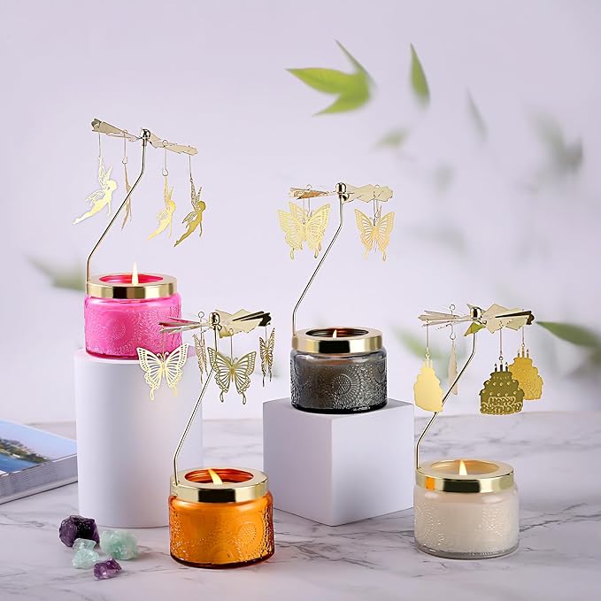 Birthday Gifts for Women, Rotatable Candle Gifts, Vanilla Cream Scented Candles Anniversary Christmas Thanksgiving, Butterfly Best Girl, Friends,Mom