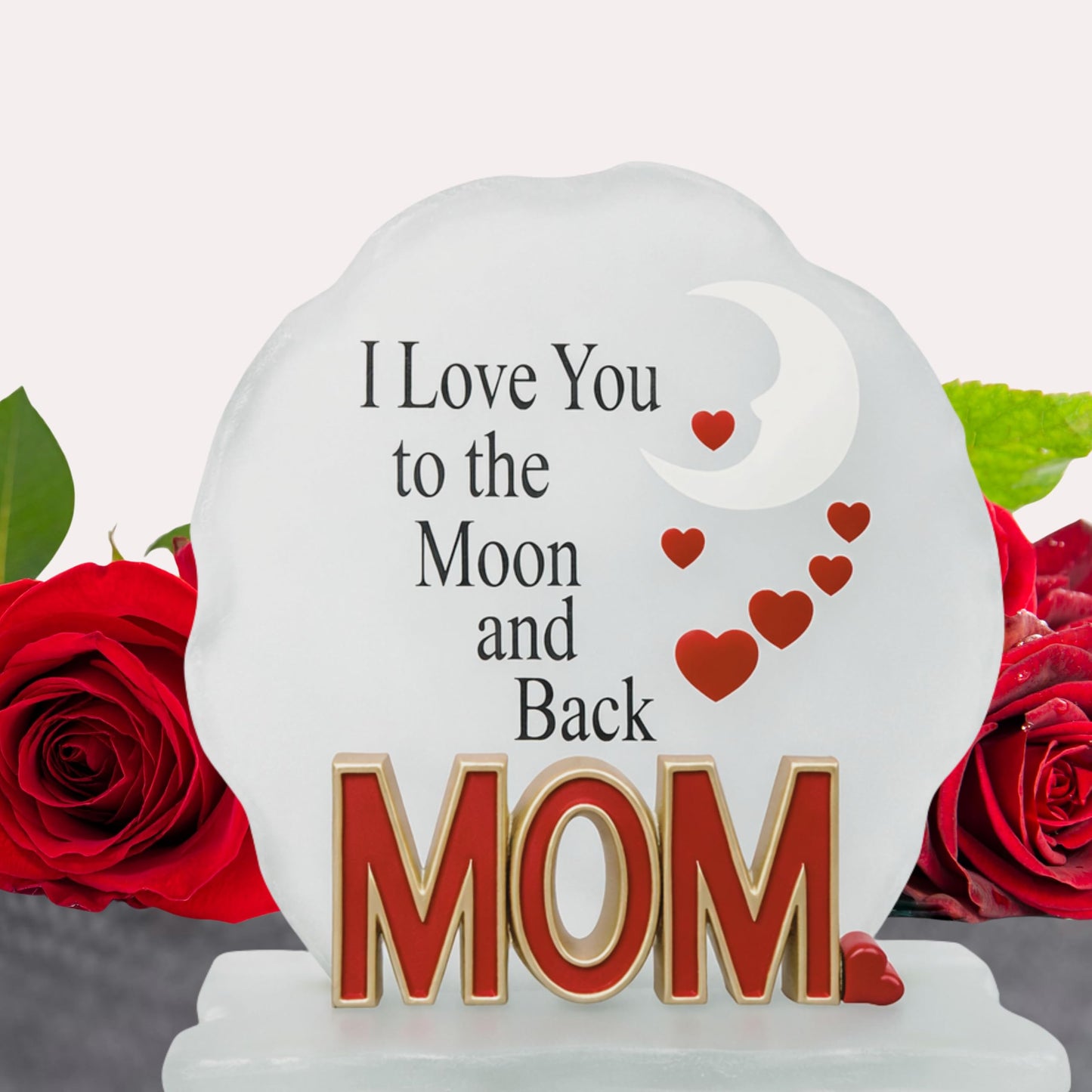 Mom Message Plaque Gift for Mom from Daughter or Son – “I Love You to the Moon and Back” Acrylic Keepsake – Sentimental Mother Gift for Mother’s Day, Birthday, Christmas Decor Sign