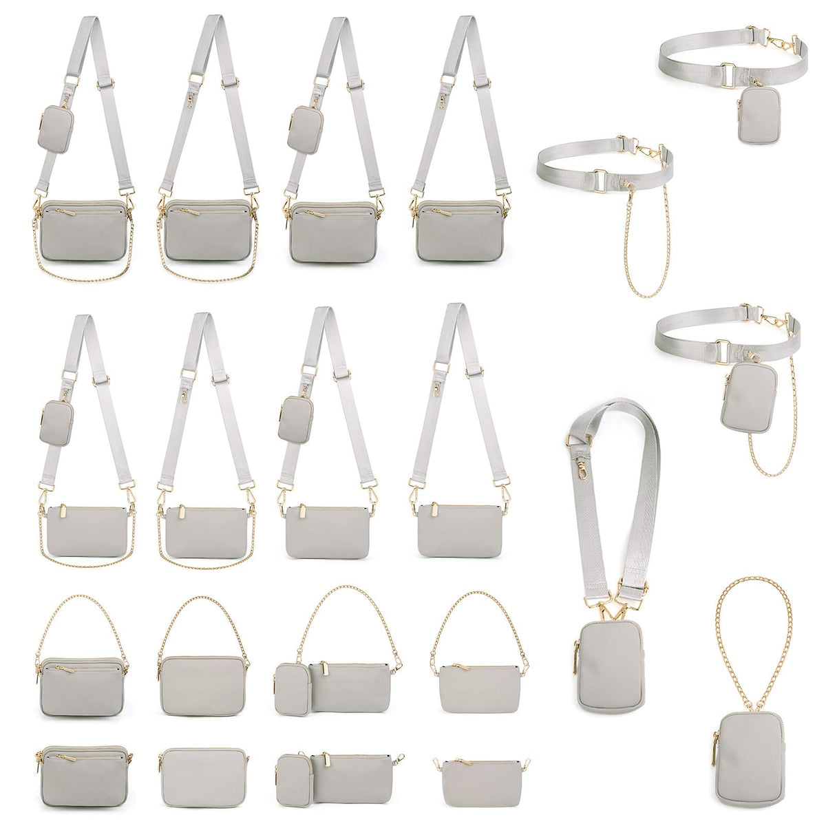 UTO Small Crossbody Bags for Women 3 in 1 Trendy Belt Purse Fashion Designer Mini Cute Sling Fanny Chest Pack