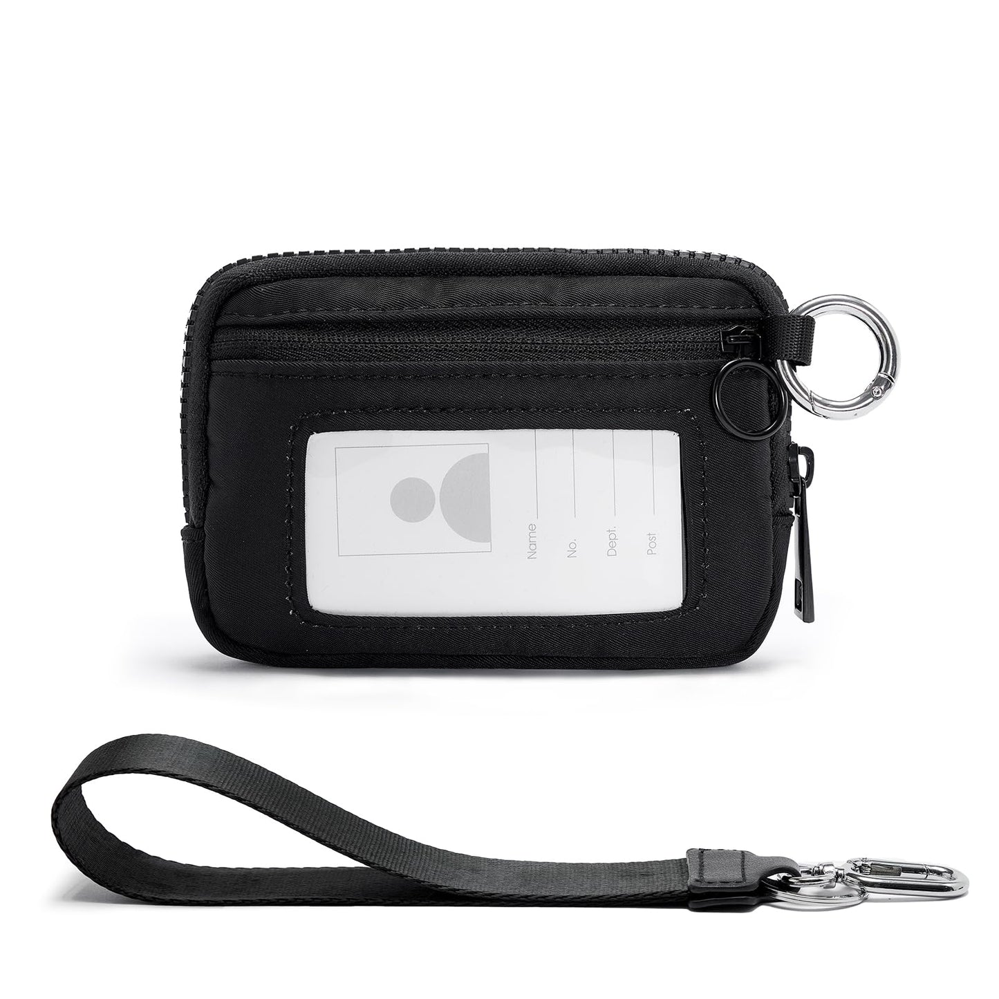 YDF The Iris Wallet for Women Mini Zip Card Case with Clear ID Window Zipper Coin Purse Lightweight Portable Keychain Wallet