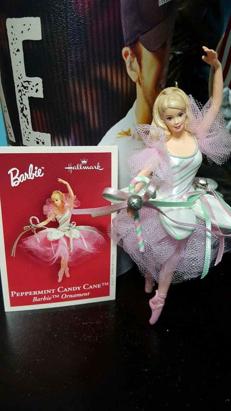 Hallmark 2004 Keepsake Ornament Peppermint Candy Cane Barbie