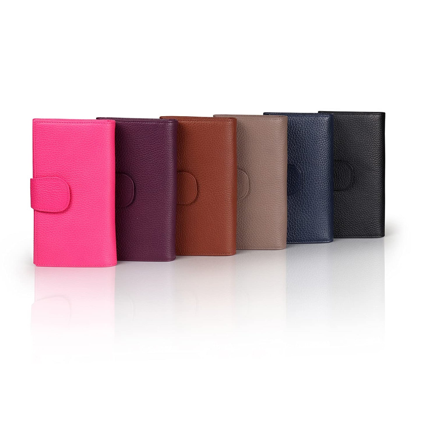 Otto Angelino Genuine Leather Zippered Envelope Wallet with Phone Compatible Slots - RFID Blocking -Unisex