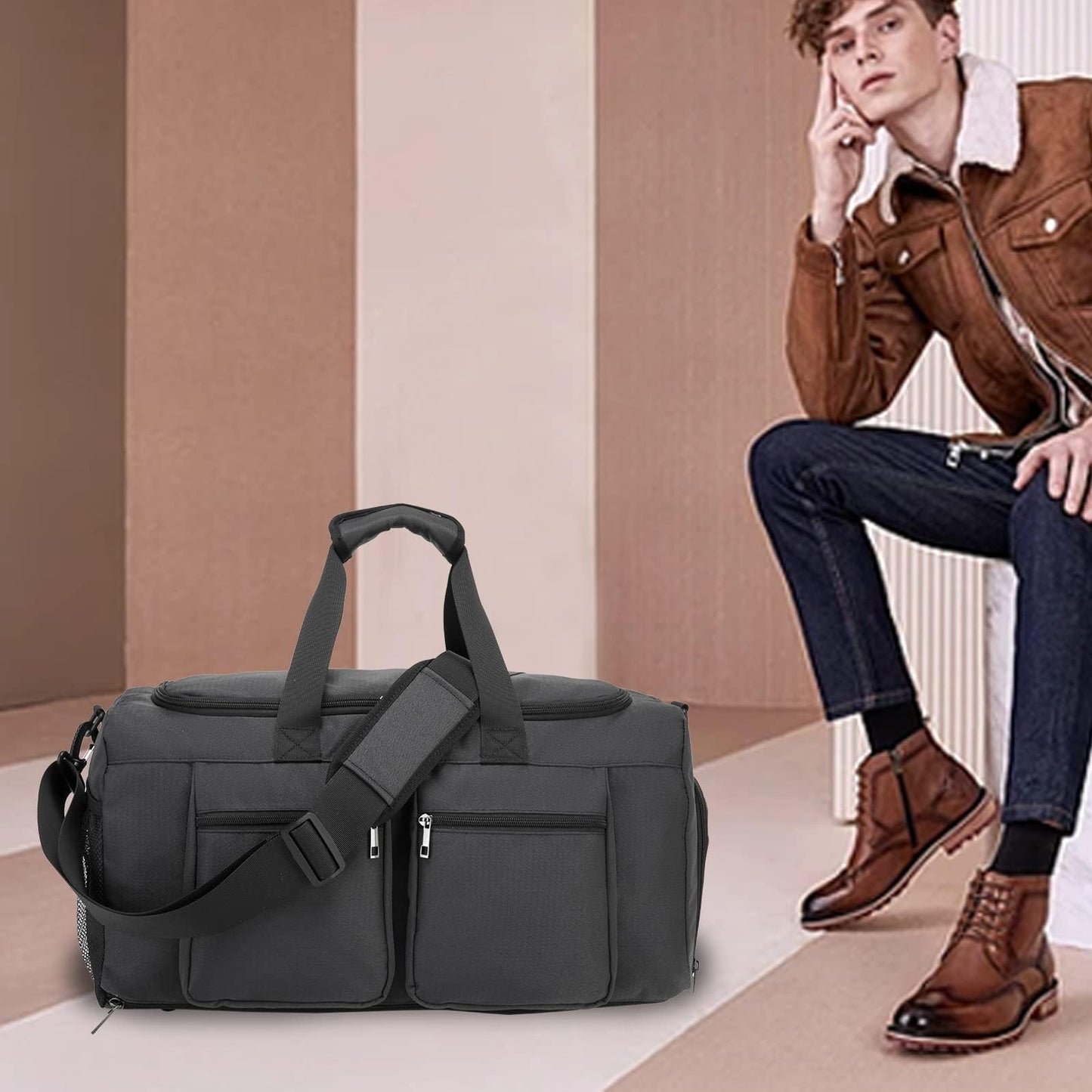 Travel Bag, A01 Black, Carry on-21ich, Fashion