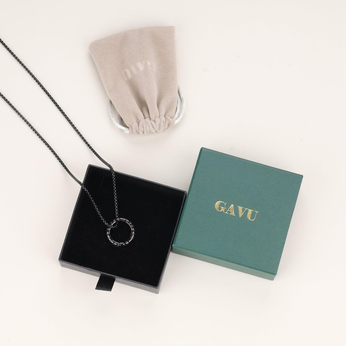 GAVU Black Ring Keeper Necklace for Men, Stainless Steel Ring Holer Necklace 24"
