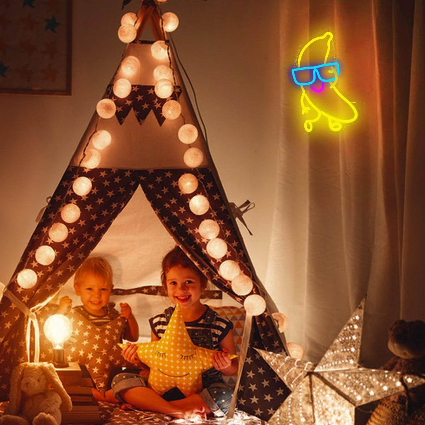Dancing Banana Neon Sign Banana Neon Light LED Light Up Sign for Wall Decor Dimmable for Room Wall Art 10.2"×16.5"
