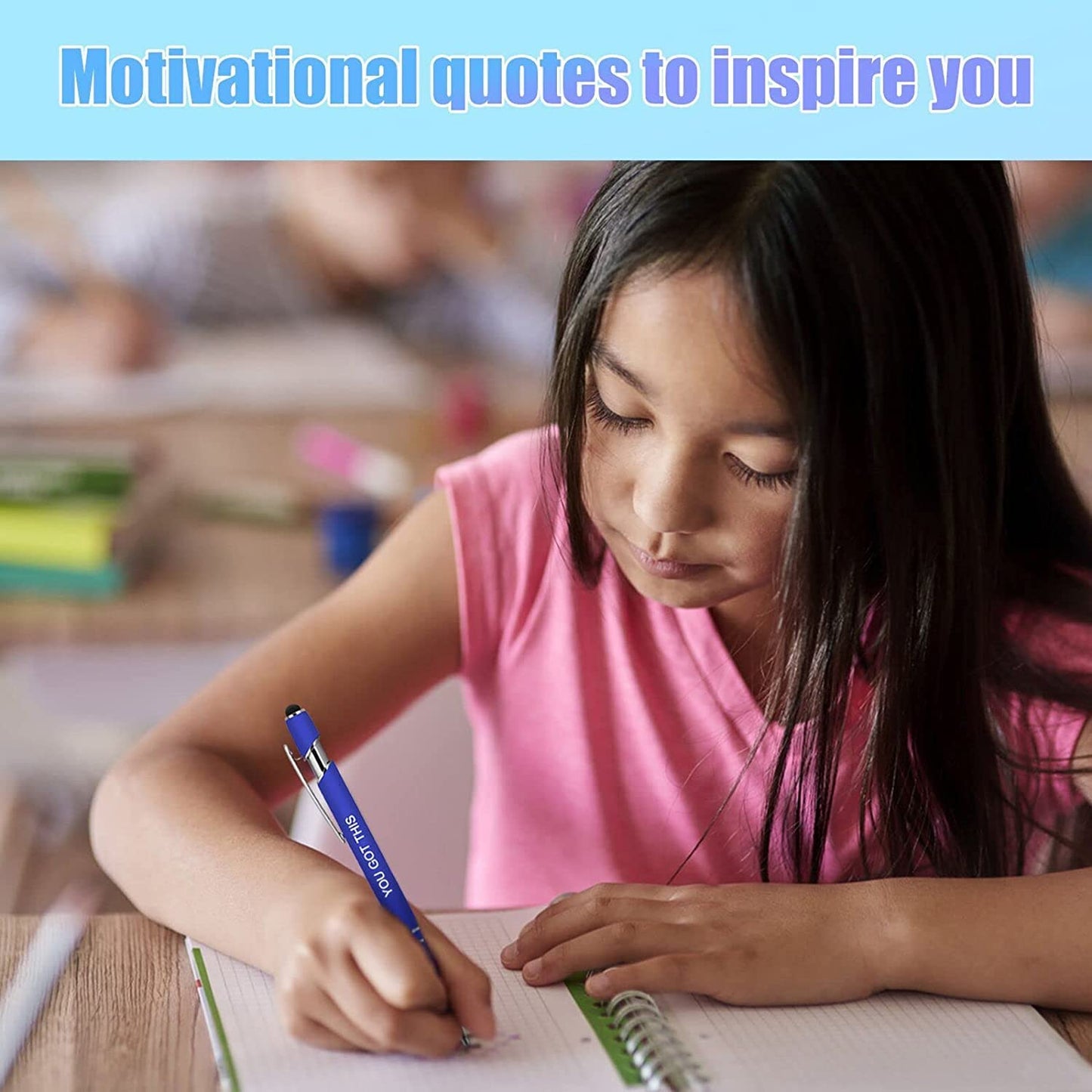 Greengines 100 PCS Inspirational Pens Bulk, Motivational Ballpoint Pen with Stylus Tip Funny Ink Pens Bulk Inspirational Gifts for Women Coworkers Office Supplies Black Ink…