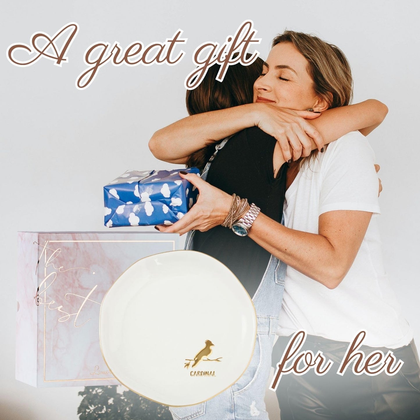 InnoBeta Cardinal Gifs for Women, Ceramic Jewelry Tray Decorative Trinket Dish for Rings Earrings Necklaces Bracelet Watch Keys, Gifts for Birthday, Mother's Day, Christmas - 4.75"
