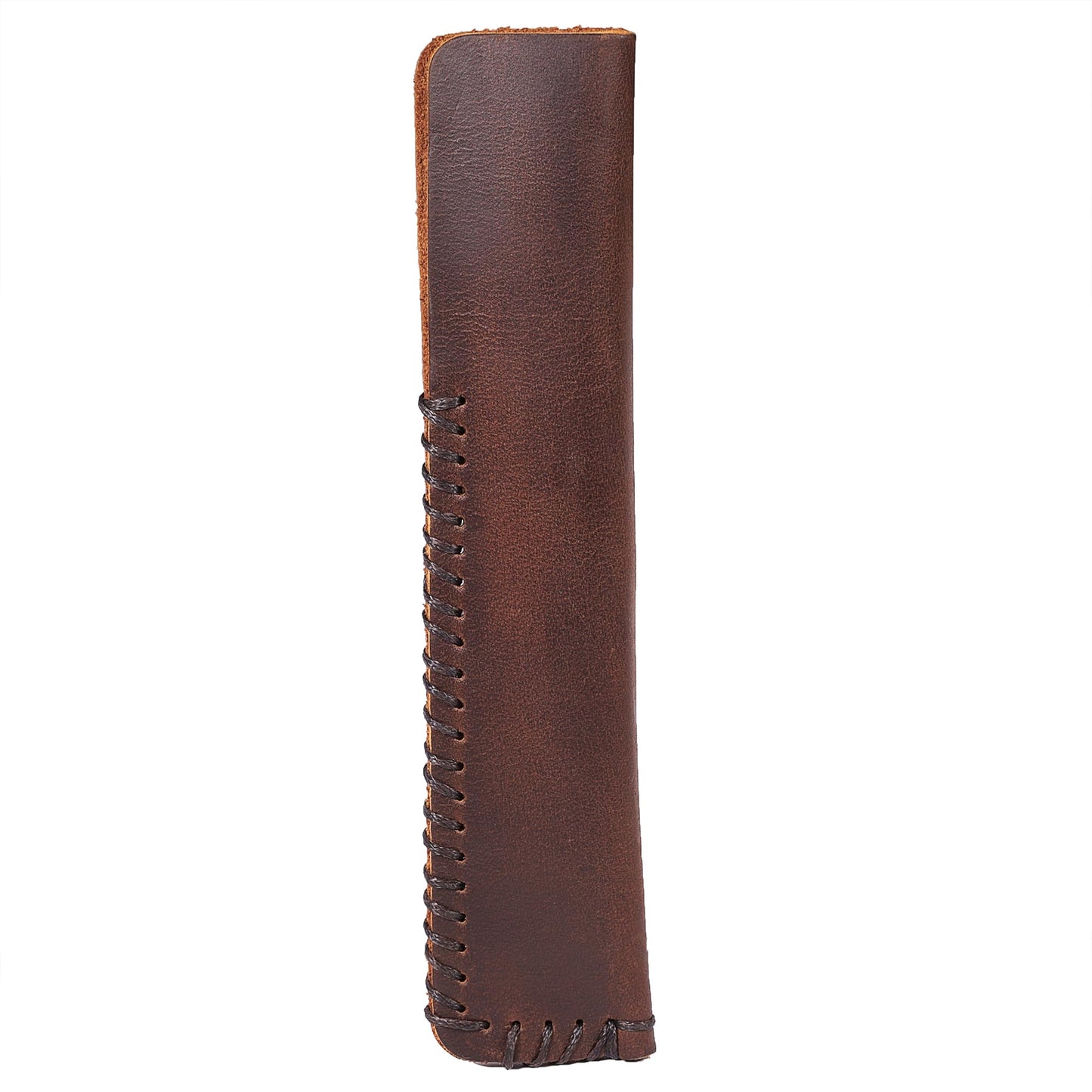 Handmade Genuine Leather Single Pen Case Fountain Pen Sleeve Holder Pouch Cover Vintage (Coffee)