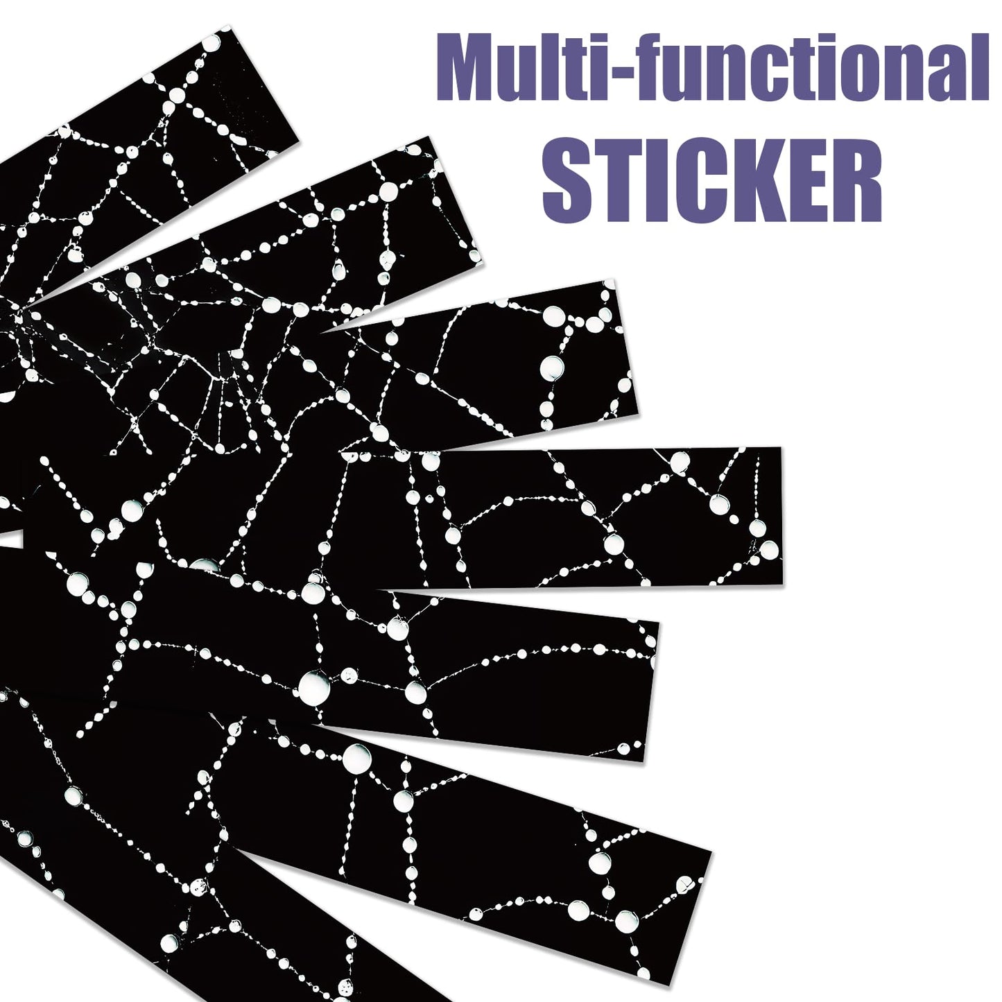 PLIGREAT 15 Strips Creative Spider Web Pattern Stair Decals Peel and Stick Stairs Riser Stickers Halloween Murals Decor for Steps 7.1"x39" Self-Adhesive Stair Riser Decals for Home Hotel Decor