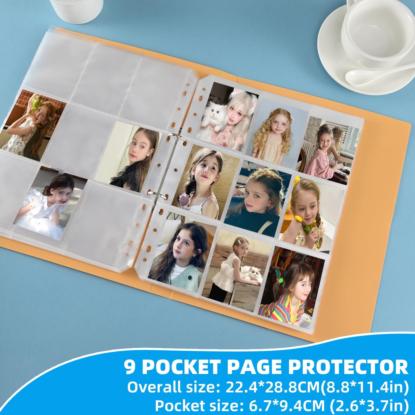 300 Pack 9 Pocket Card Sleeves Binder Sheets,Holds 5400 Cards, Clear Trading Card Sleeve Pages Protector for Trading Card Binder Sleeves Fit for Baseball,Football,Game,Business Cards