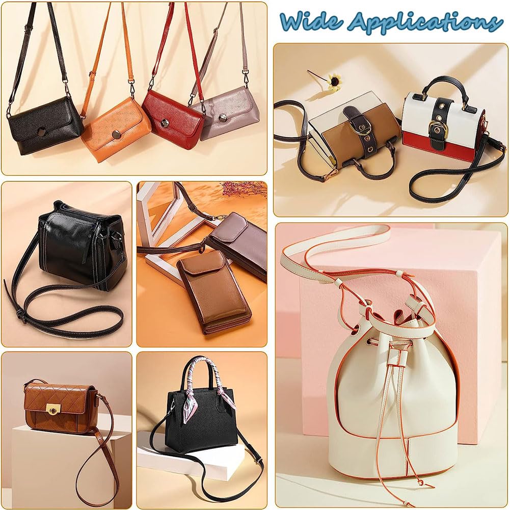 PH PandaHall 5 Colors 50 Inch Leather Shoulder Strap Replacement with Hooks Adjustable PU Leather Strap Purse Strap Replacement for Handbags Clutches Extended Crossbody Bags Purses Briefcase