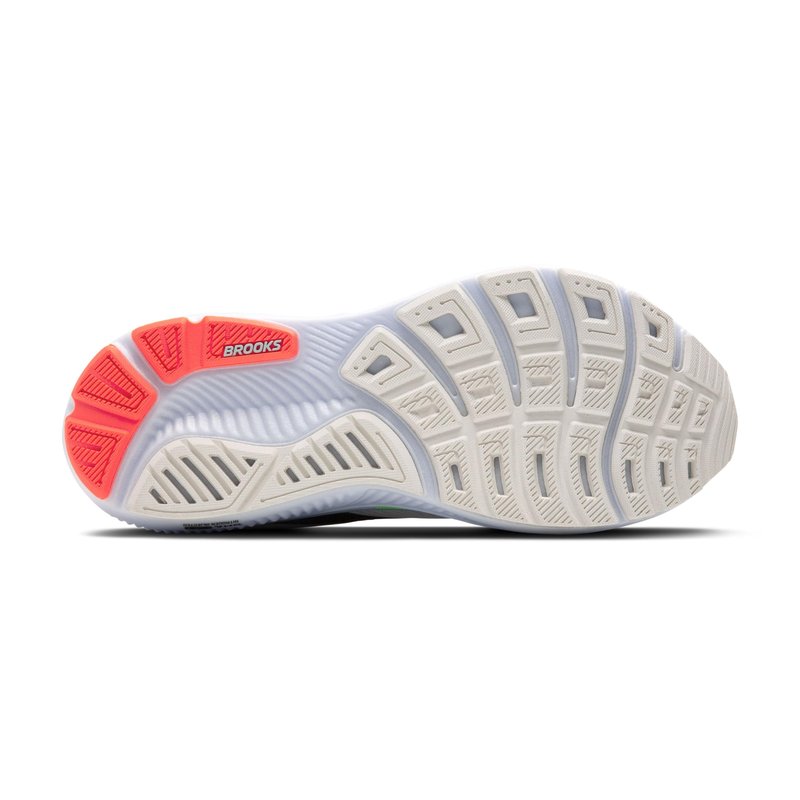 Brooks Men’s Ghost 17 Neutral Running Shoe - White/Pink Clay/Gecko - 11.5 Wide
