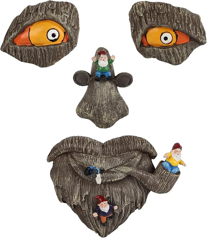 Tree Faces Decor Outdoor, face for Tree Decorations Art Garden Statues,Yard Art Clearance,Whimsical Yard Decor,Whimsical Outdoor Garden,Gardening Gifts,Halloween,Huggers,Funny,Scary,gnome