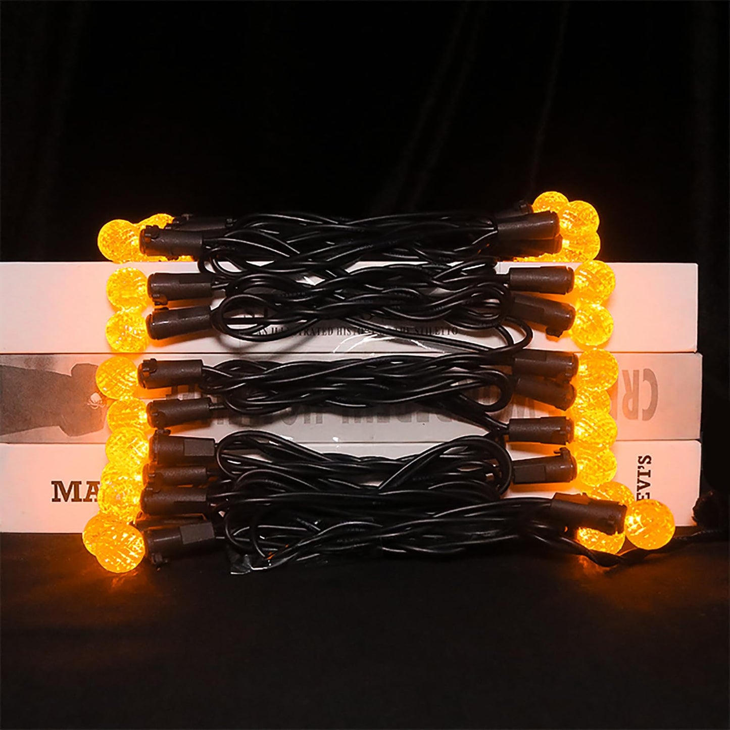 18.6Ft 50 LED Orange Halloween Lights G12 Mini Globe Ball String Lights for Small Tree Crafts Holiday Indoor/Outdoor Christmas Thanksgiving Day Halloween Decorations, UL Certified, Connectable, Orange