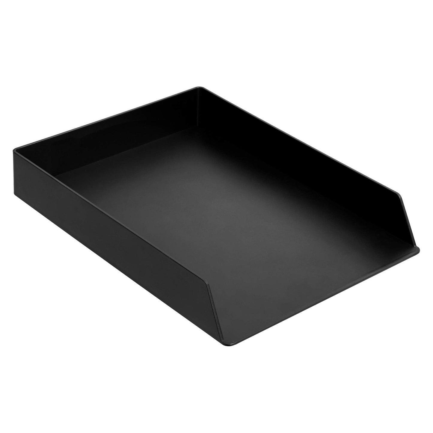Amazon Basics Rectangular Plastic Desk Organizer, letter size Tray, 2-Pack, 9.7 x 2.2 x 13 inches, Black