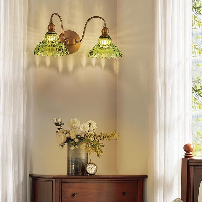Vintage 2 Light Bathroom Vanity Light Bedroom Green Wall Sconces Vanity Lighting Fixtures Hallway Wall Light Fixtures Bathroom Lighting fixtures Over Mirror