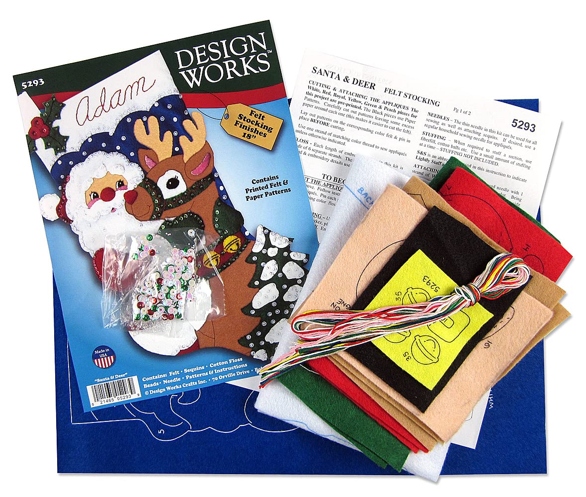 Design Works Crafts Santa & Deer Felt Stocking Kit